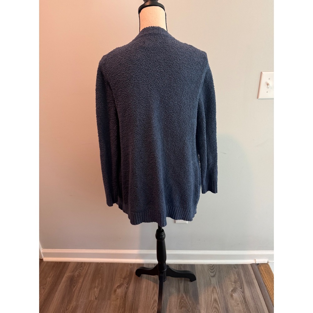 UGG Australia Slate Blue Popcorn Knit Waterfall Draped Open Front Cardigan XS - Picture 3 of 6